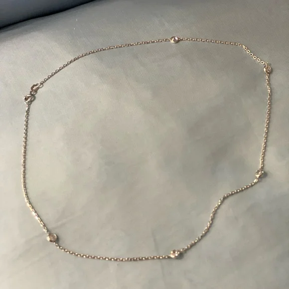 Silver choker necklace with glass beads - Picture 2 of 9